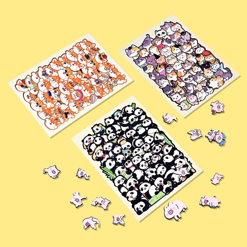 Wooden panda Puzzle Game,panda Shaped Wooden Jigsaw Puzzlem,Unique Shape Wooden Jigsaw Puzzle, panda Gifts for Adults Kids Women Girls and panda Lovers - Image 3